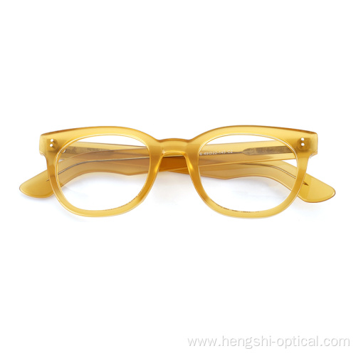 Eyeglasses Flat Round Fashion Thick Acetate Frame Glasses For Women